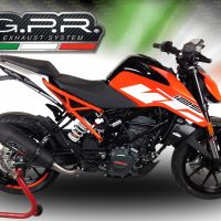 GPR exhaust compatible with  Ktm Duke 390 2017-2020, GP Evo4 Black Titanium, Homologated legal slip-on exhaust including removable db killer and link pipe 