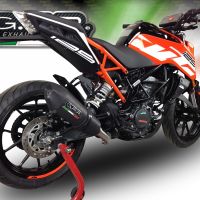 GPR exhaust compatible with  Ktm Duke 390 2017-2020, GP Evo4 Black Titanium, Homologated legal slip-on exhaust including removable db killer and link pipe 