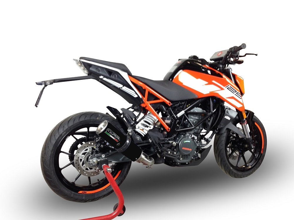 GPR exhaust compatible with  Ktm Duke 390 2017-2020, M3 Black Titanium, Homologated legal slip-on exhaust including removable db killer and link pipe 