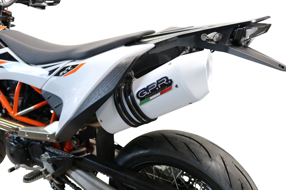 GPR exhaust compatible with  Ktm Enduro 690 R 2021-2024, Albus Evo4, Homologated legal slip-on exhaust including removable db killer, link pipe and catalyst 