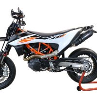 GPR exhaust compatible with  Ktm Enduro 690 R 2019-2020, Furore Evo4 Nero, Slip-on exhaust legal for UK and non-EU markets including link pipe and removable db killer 