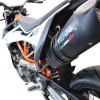 GPR exhaust compatible with  Ktm Enduro 690 R 2019-2020, Furore Evo4 Nero, Slip-on exhaust legal for UK and non-EU markets including link pipe and removable db killer 