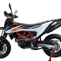 GPR exhaust compatible with  Ktm Enduro 690 R 2019-2020, GP Evo4 Black Titanium, Homologated legal slip-on exhaust including removable db killer, link pipe and catalyst 