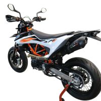 GPR exhaust compatible with  Ktm Enduro 690 R 2019-2020, GP Evo4 Black Titanium, Homologated legal slip-on exhaust including removable db killer, link pipe and catalyst 