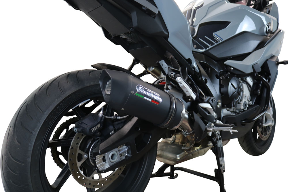 GPR exhaust compatible with  Bmw S 1000 XR -M  2020-2024, Furore Evo4 Nero, Homologated legal slip-on exhaust including removable db killer and link pipe 