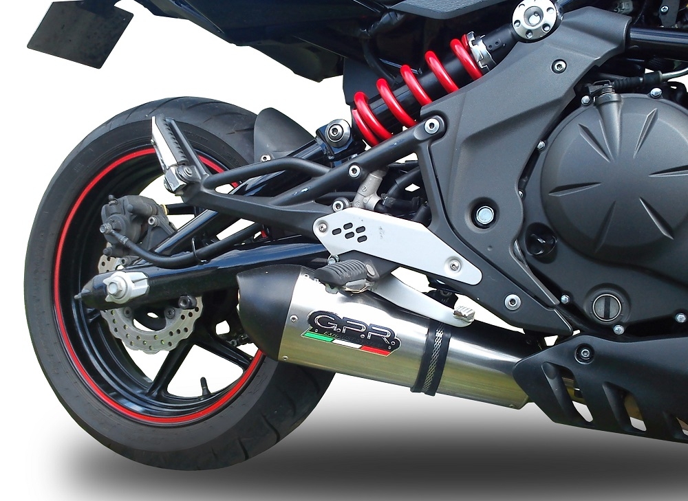 GPR exhaust compatible with  Kawasaki Versys 650 2006-2014, Gpe Ann. titanium, Homologated legal slip-on exhaust including removable db killer and link pipe 