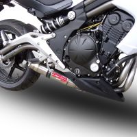 GPR exhaust compatible with  Kawasaki Er 6 N - F  2012-2016, Deeptone Inox, Homologated legal full system exhaust, including removable db killer 