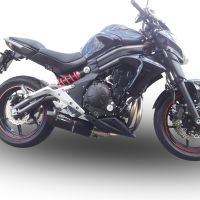 GPR exhaust compatible with  Kawasaki Er 6 N - F  2012-2016, Furore Nero, Homologated legal full system exhaust, including removable db killer 