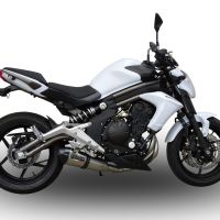 GPR exhaust compatible with  Kawasaki Er 6 N - F  2012-2016, Gpe Ann. titanium, Homologated legal full system exhaust, including removable db killer 