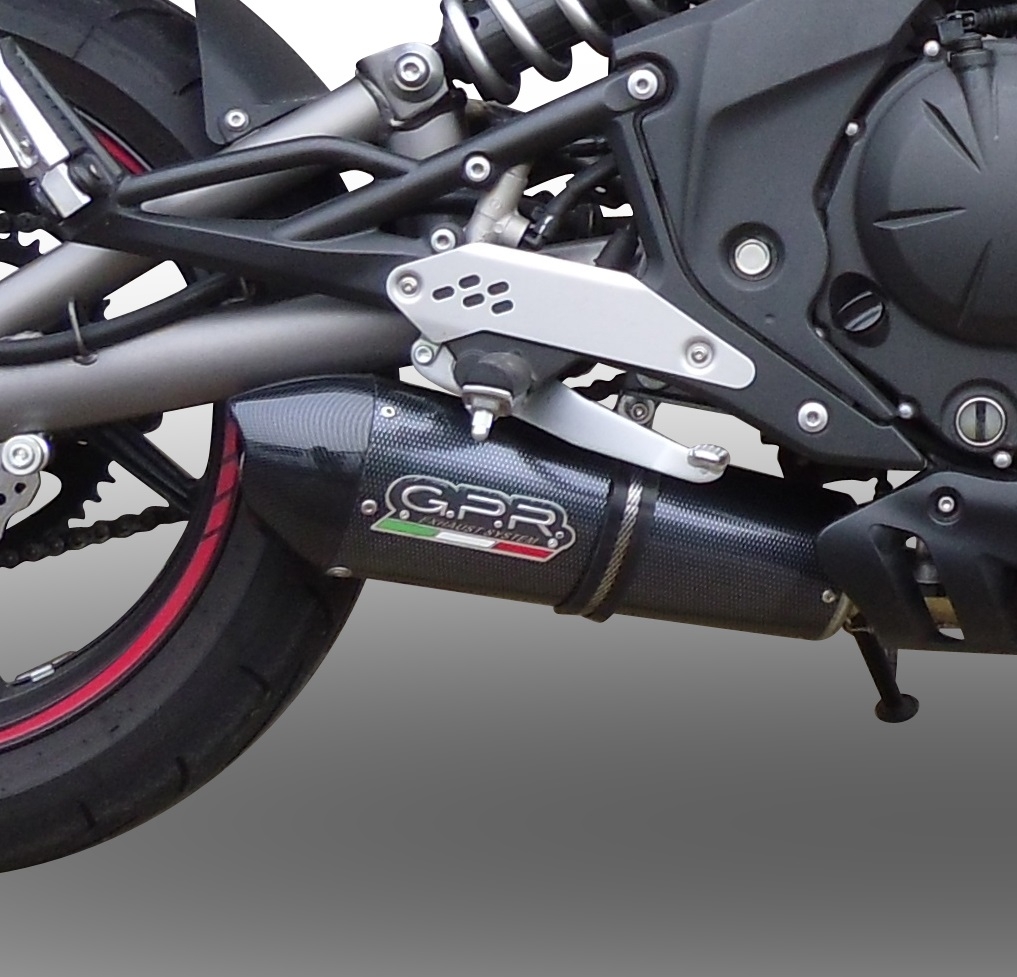 GPR exhaust compatible with  Cf Moto Nk 650 2012-2016, Gpe Ann. Poppy, Homologated legal slip-on exhaust including removable db killer and link pipe 