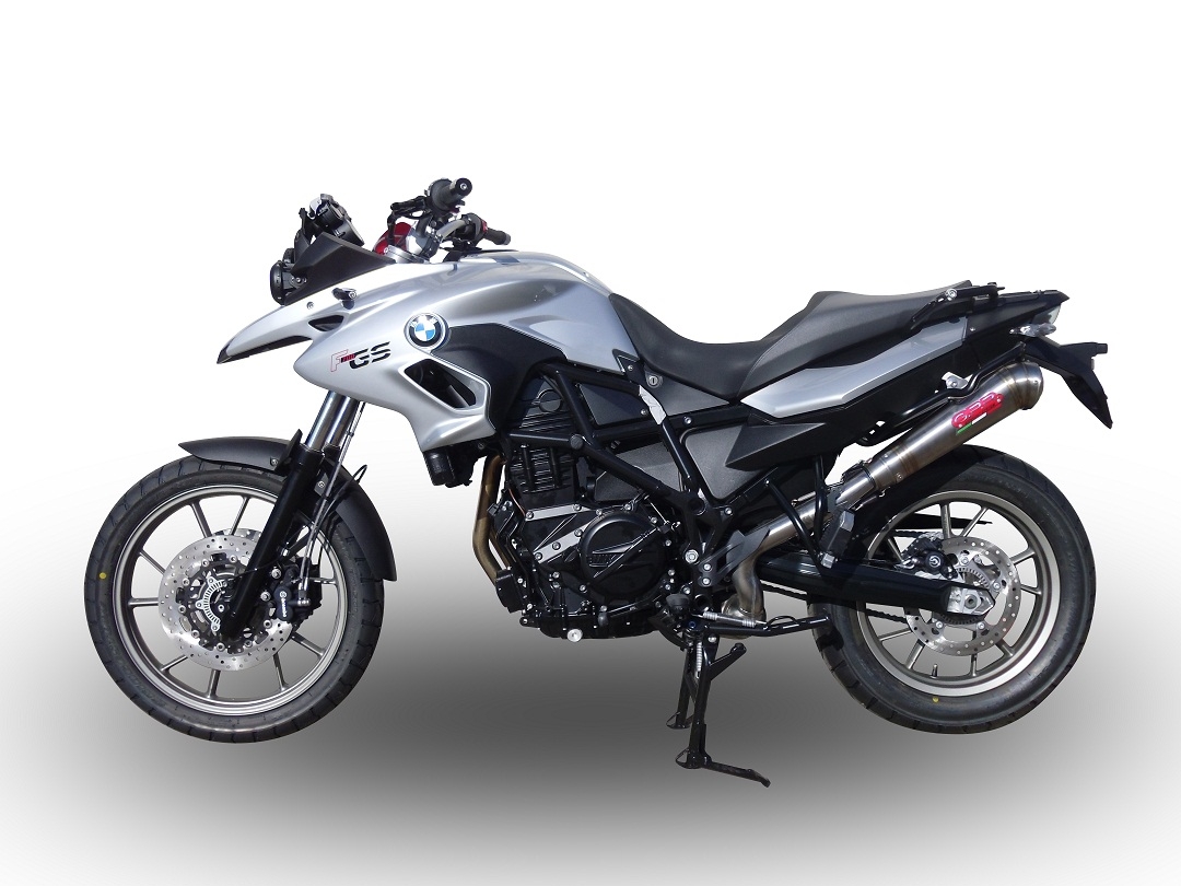 GPR exhaust compatible with  Bmw F 700 Gs 2011-2015, Powercone Evo, Homologated legal slip-on exhaust including removable db killer and link pipe 