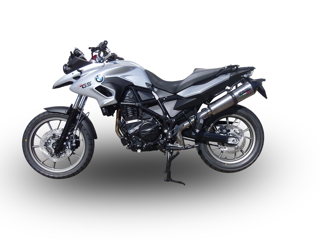 GPR exhaust compatible with  Bmw F 700 Gs 2011-2015, Gpe Ann. titanium, Homologated legal slip-on exhaust including removable db killer and link pipe 