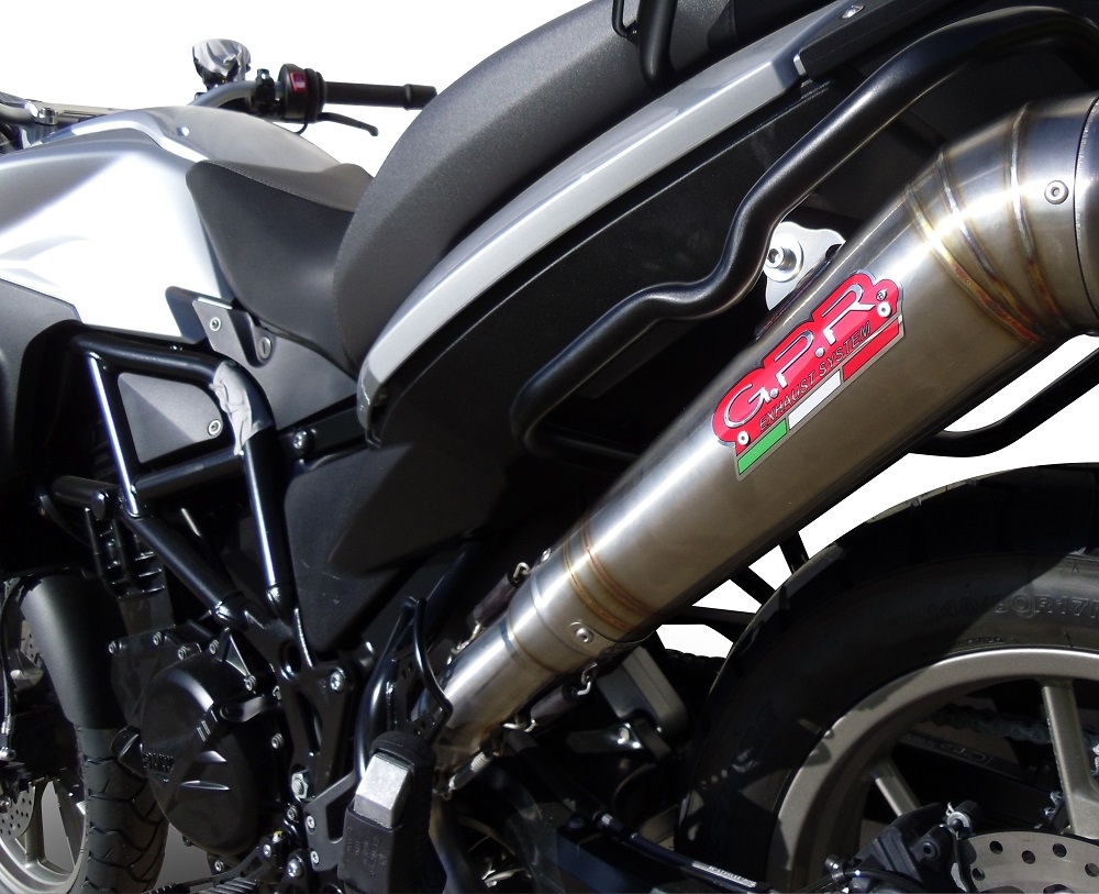 GPR exhaust compatible with  Bmw F 700 Gs 2011-2015, Powercone Evo, Homologated legal slip-on exhaust including removable db killer and link pipe 