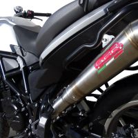 GPR exhaust compatible with  Bmw F 700 Gs 2011-2015, Powercone Evo, Homologated legal slip-on exhaust including removable db killer and link pipe 