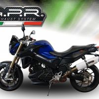 GPR exhaust compatible with  Bmw F 800 R 2015-2016, Albus Ceramic, Homologated legal slip-on exhaust including removable db killer and link pipe 