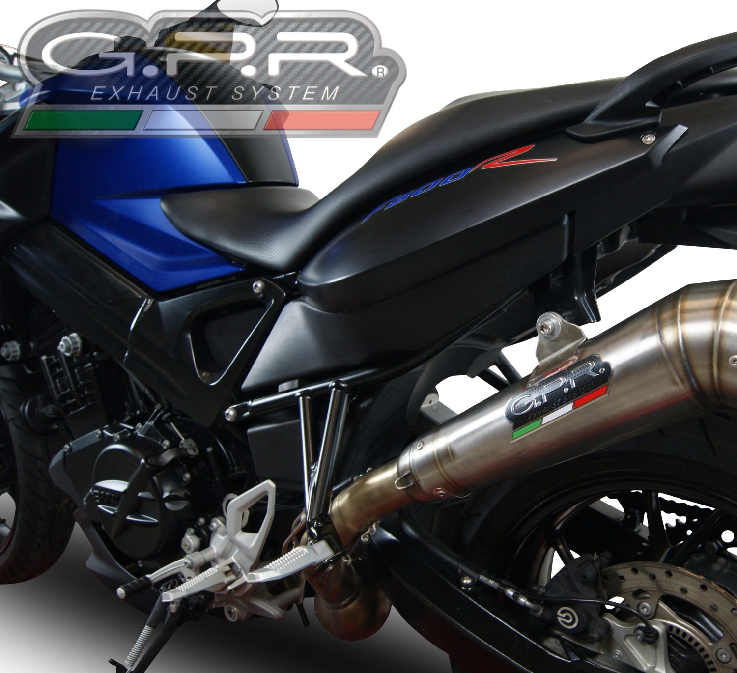 GPR exhaust compatible with  Bmw F 800 R 2015-2016, Powercone Evo, Homologated legal slip-on exhaust including removable db killer and link pipe 