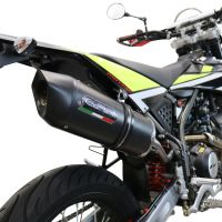 GPR exhaust compatible with  Fantic Motor XMF 125 2021-2023, Furore Evo4 Nero, Homologated legal slip-on exhaust including removable db killer and link pipe 