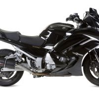 GPR exhaust compatible with  Yamaha Fjr 1300 2017-2020, Furore Evo4 Nero, Dual Homologated legal slip-on exhaust including removable db killers and link pipes 