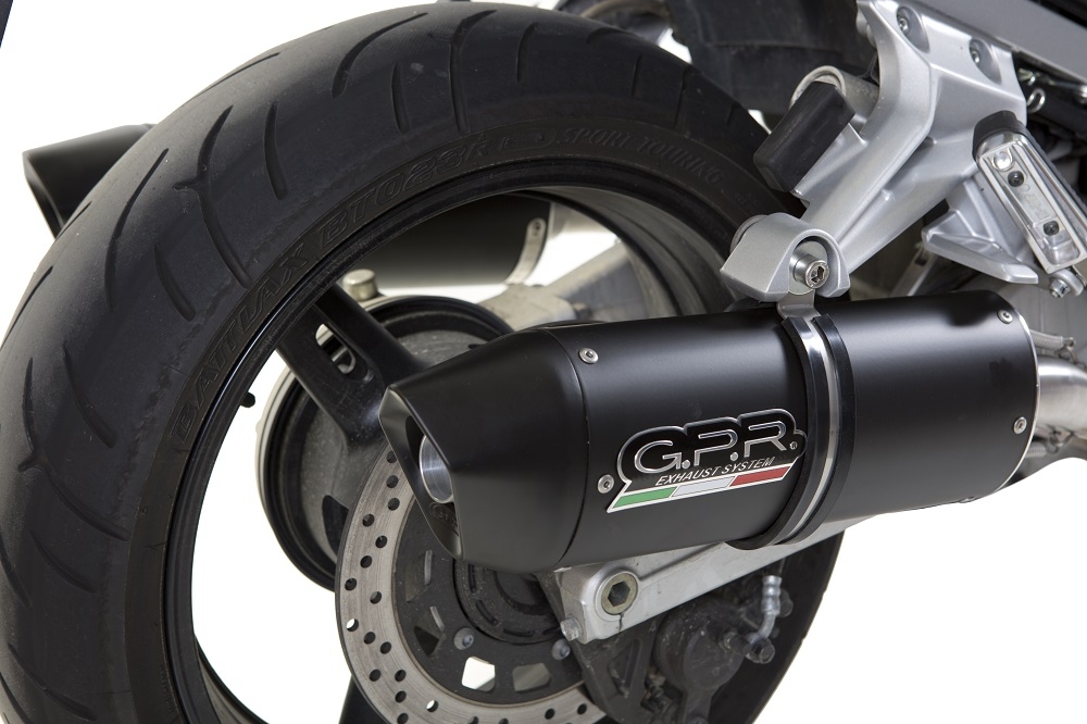 GPR exhaust compatible with  Yamaha Fjr 1300 2017-2020, Furore Evo4 Nero, Dual Homologated legal slip-on exhaust including removable db killers and link pipes 