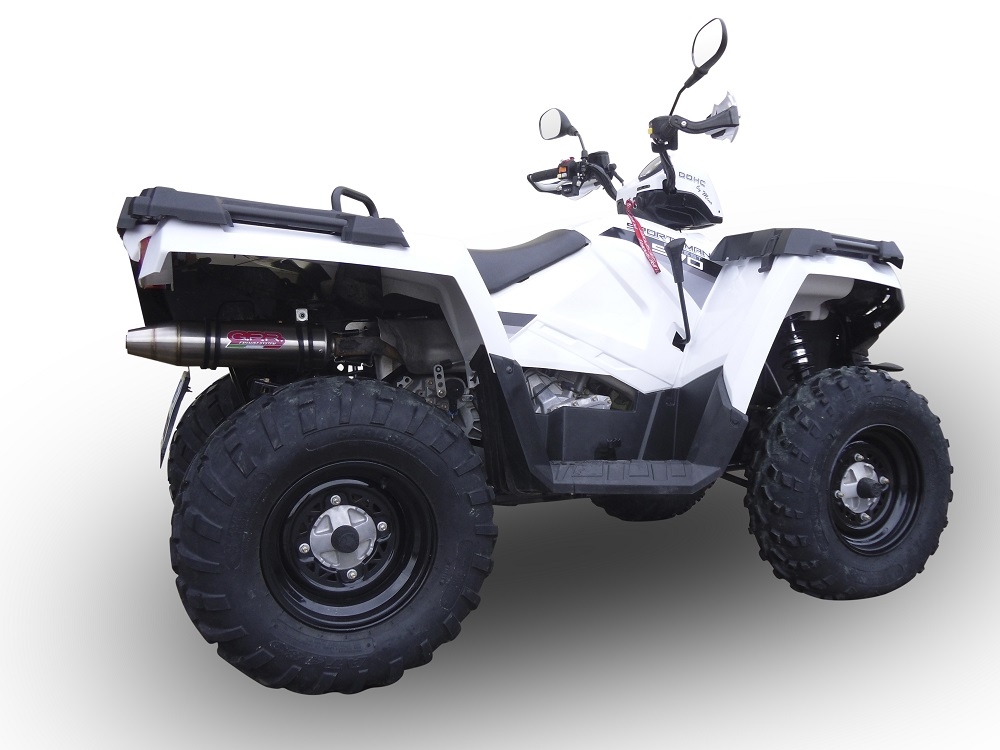 GPR exhaust compatible with  Polaris Sportsman 1000 XP Highlifter Edition 2012-2016, Deeptone Atv, Homologated legal slip-on exhaust including removable db killer and link pipe 