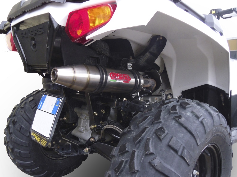 GPR exhaust compatible with  Polaris Predator 500 2003-2010, Deeptone Atv, Homologated legal full system exhaust, including removable db killer 