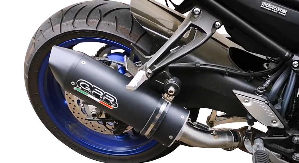 GPR exhaust compatible with  Yamaha Fz 8  2010-2016, Furore Nero, Homologated legal slip-on exhaust including removable db killer and link pipe 