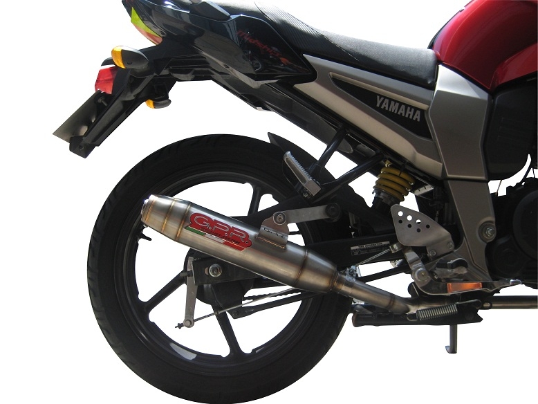 GPR exhaust compatible with  Yamaha FZ 16 Byson 160  2010-2010, Deeptone Inox, Homologated legal full system exhaust, including removable db killer 