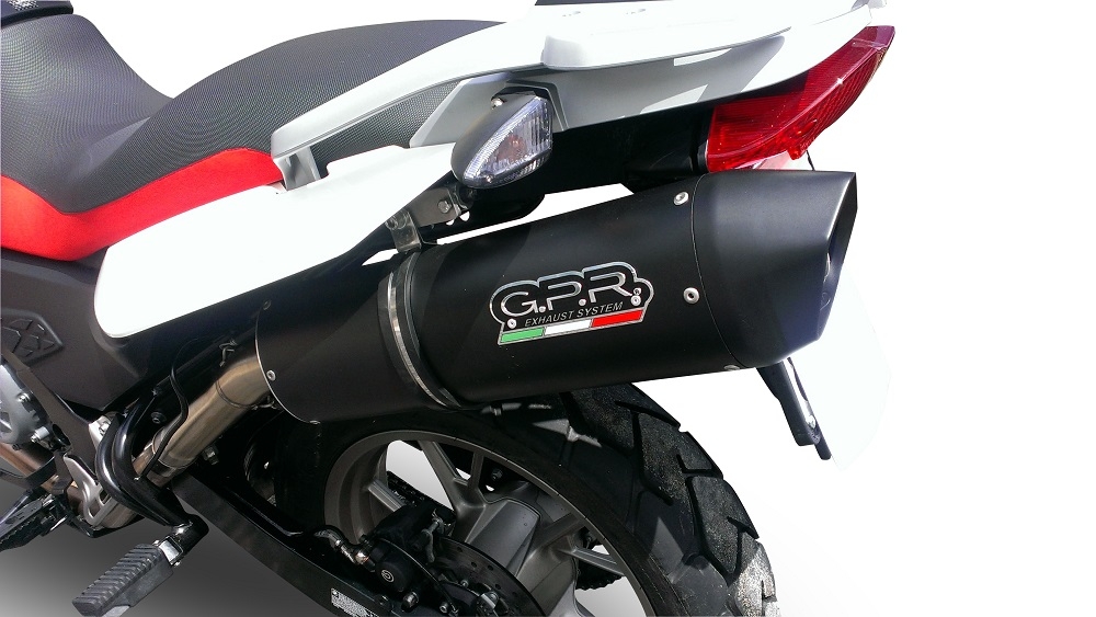 GPR exhaust compatible with  Bmw G 650 Gs -Sertao 2010-2016, Furore Nero, Homologated legal slip-on exhaust including removable db killer and link pipe 