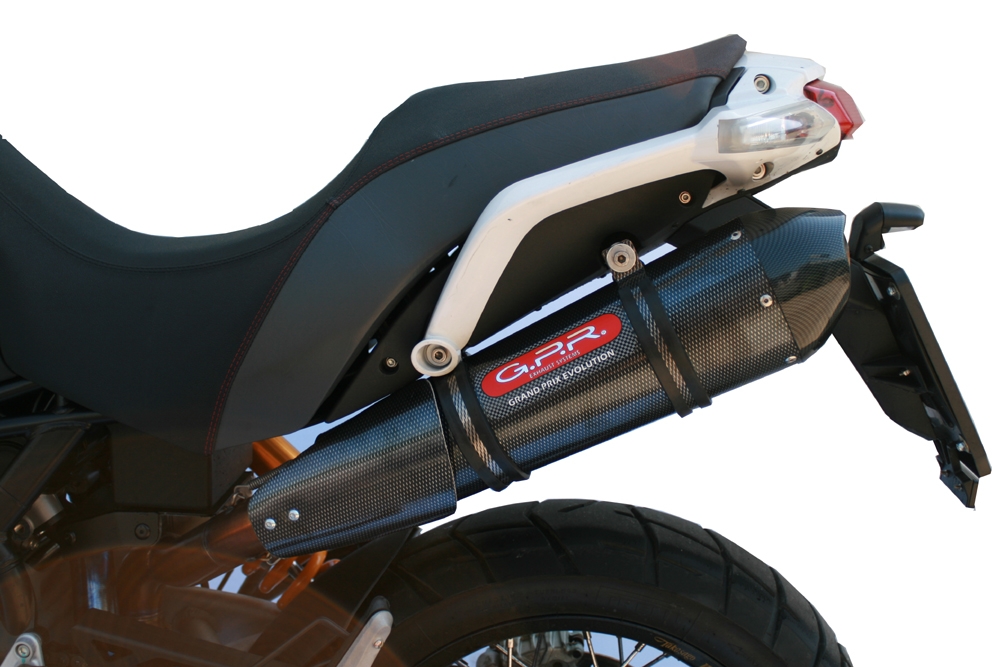 GPR exhaust compatible with  Moto Morini Gran passo 1200 2008-2011, Gpe Ann. Poppy, Homologated legal slip-on exhaust including removable db killer and link pipe 