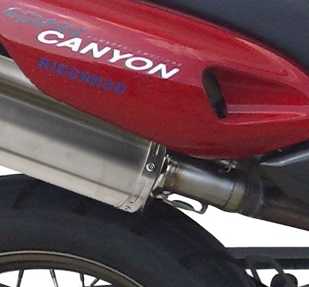 GPR exhaust compatible with  Cagiva Gran Canyon  1998-2000, Furore Nero, Dual Homologated legal slip-on exhaust including removable db killers and link pipes 