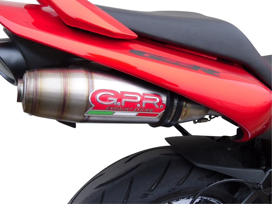 GPR exhaust compatible with  Suzuki Gsr 600 2006-2011, Deeptone Inox, Dual Homologated legal slip-on exhaust including removable db killers and link pipes 