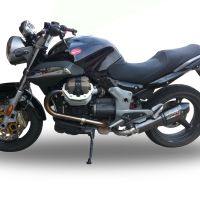 GPR exhaust compatible with  Moto Guzzi Breva 1100 4V  2005-2010, Gpe Ann. Poppy, Homologated legal slip-on exhaust including removable db killer and link pipe 