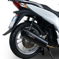 GPR exhaust compatible with  Honda Dylan 150 2000-2006, Furore Nero, Homologated legal full system exhaust, including removable db killer 