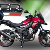 GPR exhaust compatible with  Honda Cb 400 X 2016-2018, Furore Evo4 Nero, Homologated legal slip-on exhaust including removable db killer and link pipe 