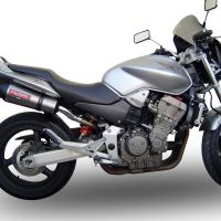 GPR exhaust compatible with  Honda Hornet 900 - Cb 900 F 2002-2005, Gpe Ann. titanium, Dual Homologated legal slip-on exhaust including removable db killers and link pipes 