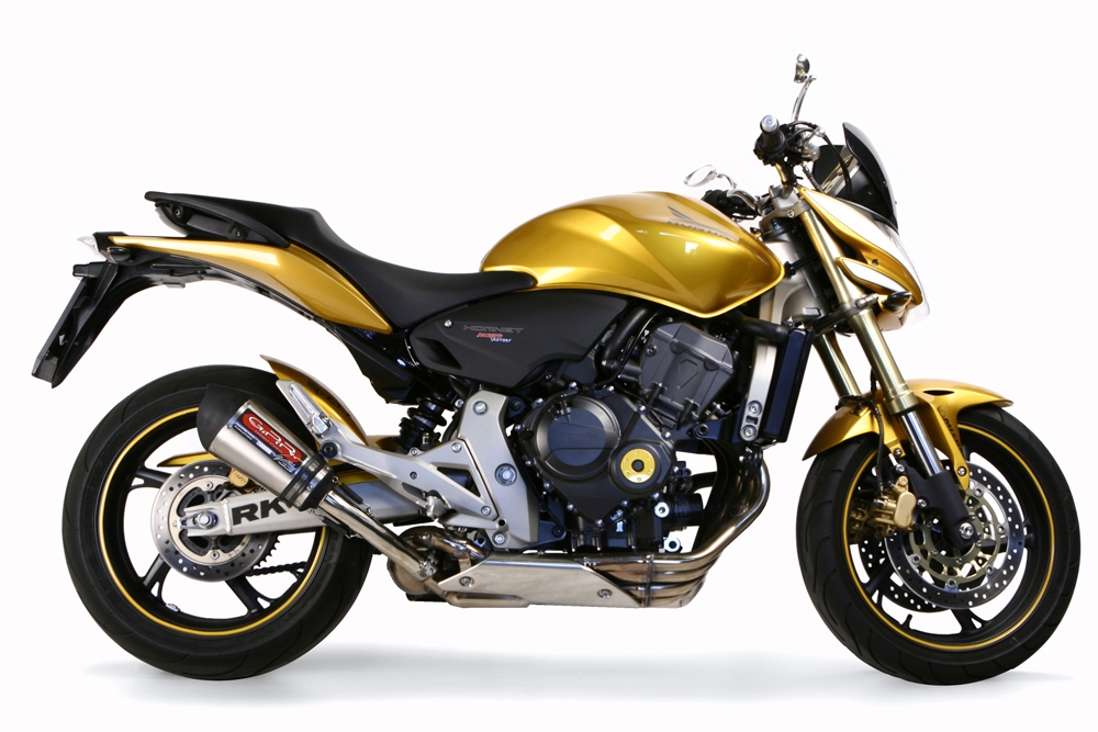 GPR exhaust compatible with  Honda Hornet Cb 600 F 2007-2014, Gpe Ann. titanium, Homologated legal slip-on exhaust including removable db killer and link pipe 