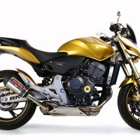 GPR exhaust compatible with  Honda Hornet Cb 600 F 2007-2014, Gpe Ann. titanium, Homologated legal slip-on exhaust including removable db killer and link pipe 