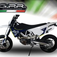 GPR exhaust compatible with  Husqvarna Supermoto 701 2015-2016, Albus Ceramic, Homologated legal slip-on exhaust including removable db killer and link pipe 