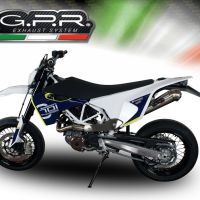 GPR exhaust compatible with  Husqvarna Supermoto 701 2015-2016, Powercone Evo, Homologated legal slip-on exhaust including removable db killer and link pipe 