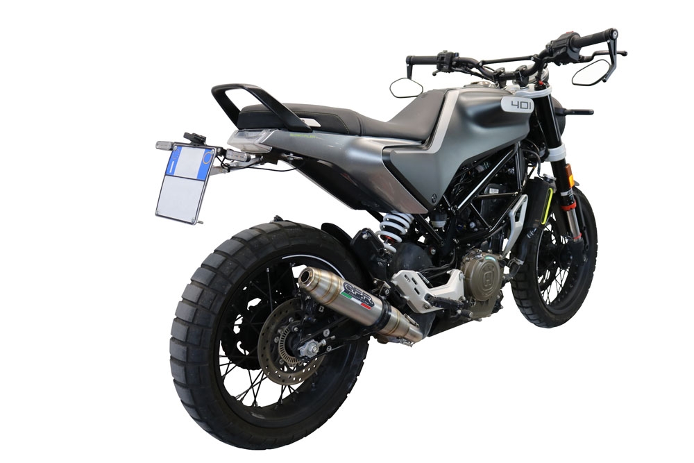 GPR exhaust compatible with  Husqvarna Vitpilen 401 2020-2020, Deeptone Inox, Homologated legal slip-on exhaust including removable db killer and link pipe 