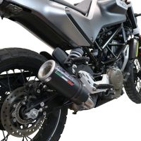 GPR exhaust compatible with  Husqvarna Svartpilen 401 2020-2020, M3 Black Titanium, Homologated legal slip-on exhaust including removable db killer and link pipe 