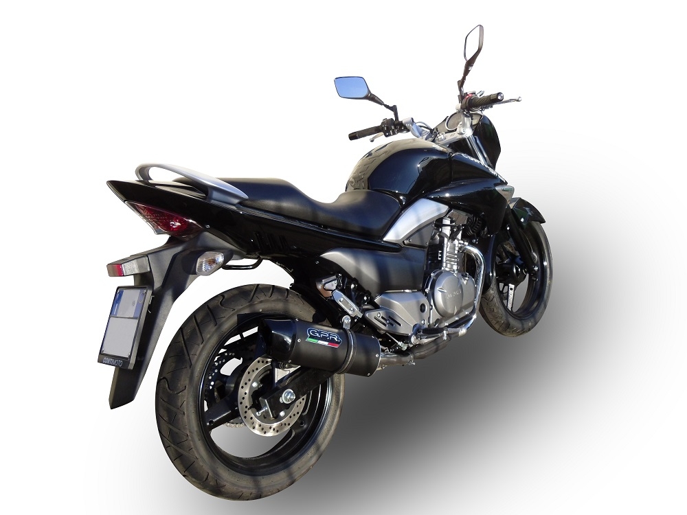 GPR exhaust compatible with  Suzuki Gw 250 F Inazuma 2012-2017, Furore Nero, Dual Homologated legal slip-on exhaust including removable db killers and link pipes 