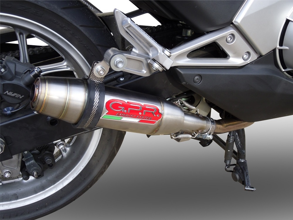 GPR exhaust compatible with  Honda Integra 700 2012-2013, Deeptone Inox, Homologated legal slip-on exhaust including removable db killer and link pipe 