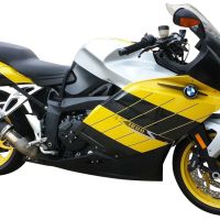 GPR exhaust compatible with  Bmw K 1200 S -R 2004-2008, Furore Nero, Homologated legal slip-on exhaust including removable db killer, link pipe and catalyst 