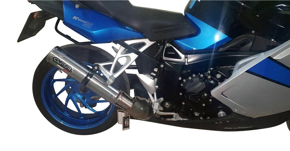 GPR exhaust compatible with  Bmw K 1200 S -R 2004-2008, M3 Inox , Homologated legal slip-on exhaust including removable db killer, link pipe and catalyst 