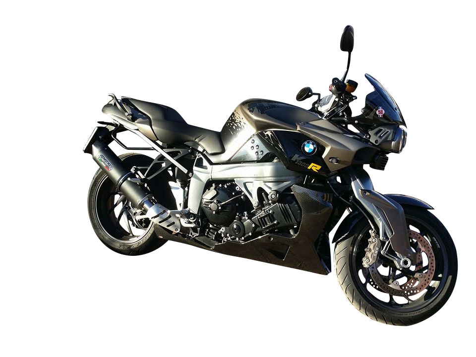 GPR exhaust compatible with  Bmw K 1300 S -R  2009-2014, Furore Nero, Homologated legal slip-on exhaust including removable db killer, link pipe and catalyst 