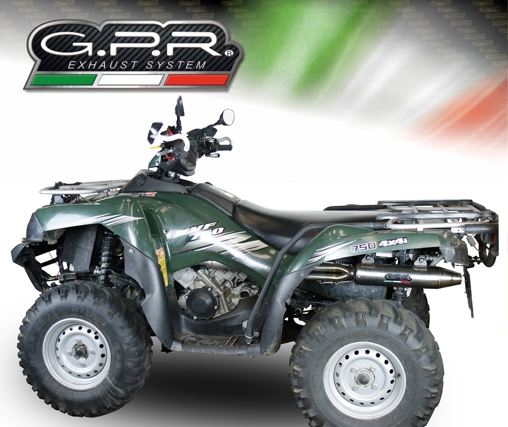 GPR exhaust compatible with  Kawasaki KVF 750 2005-2011, Deeptone Atv, Homologated legal full system exhaust, including removable db killer 