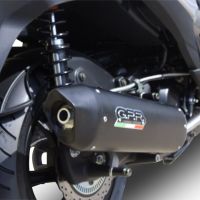 GPR exhaust compatible with  Hyosung Comet 650 Gt - R 2004-2016, Furore Nero, Homologated legal bolt-on silencer including removable db killer 