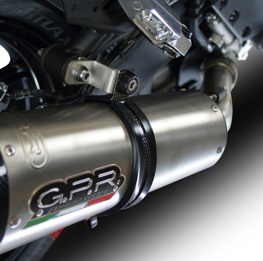 GPR exhaust compatible with  Kawasaki Versys 1000 I.E. 2015-2016, Albus Ceramic, Homologated legal slip-on exhaust including removable db killer and link pipe 