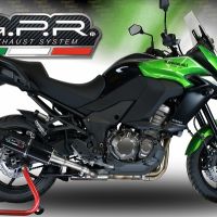 GPR exhaust compatible with  Kawasaki Versys 1000 I.E. 2011-2013, Furore Nero, Homologated legal slip-on exhaust including removable db killer and link pipe 